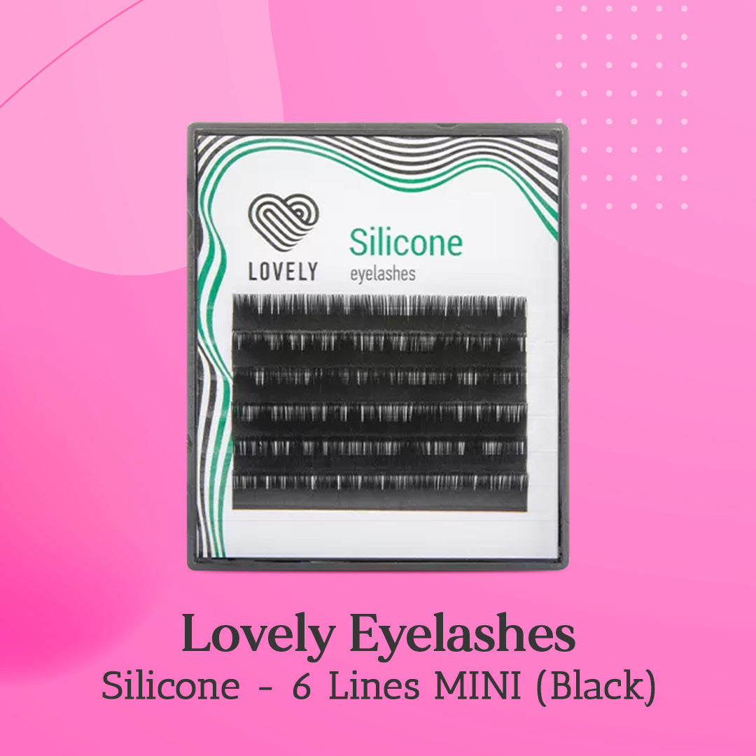 Eyelashes Extension "Silicone" Black - 6 lines (D 0.10 12 mm)