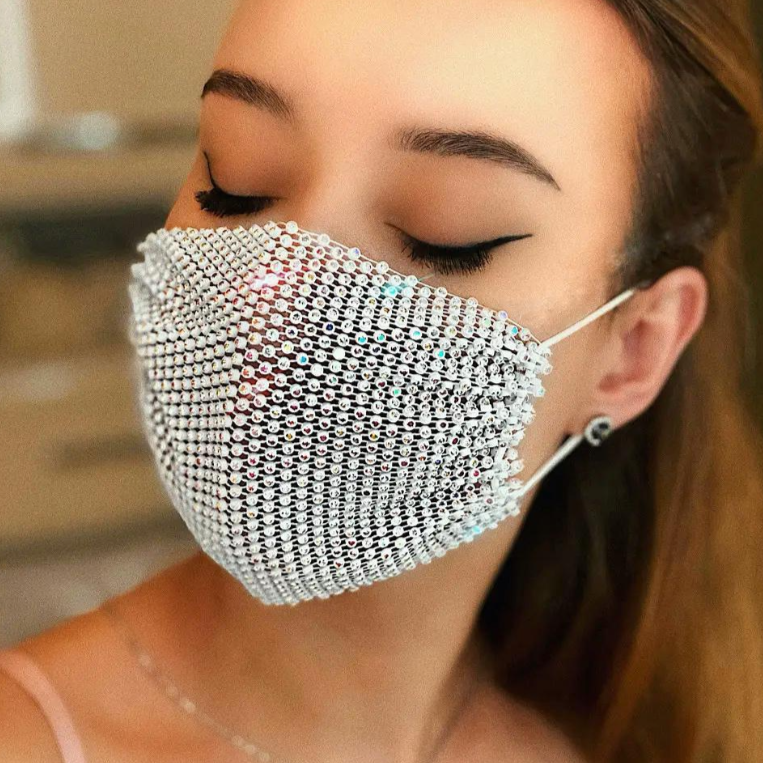 Face mask with Rhinestones