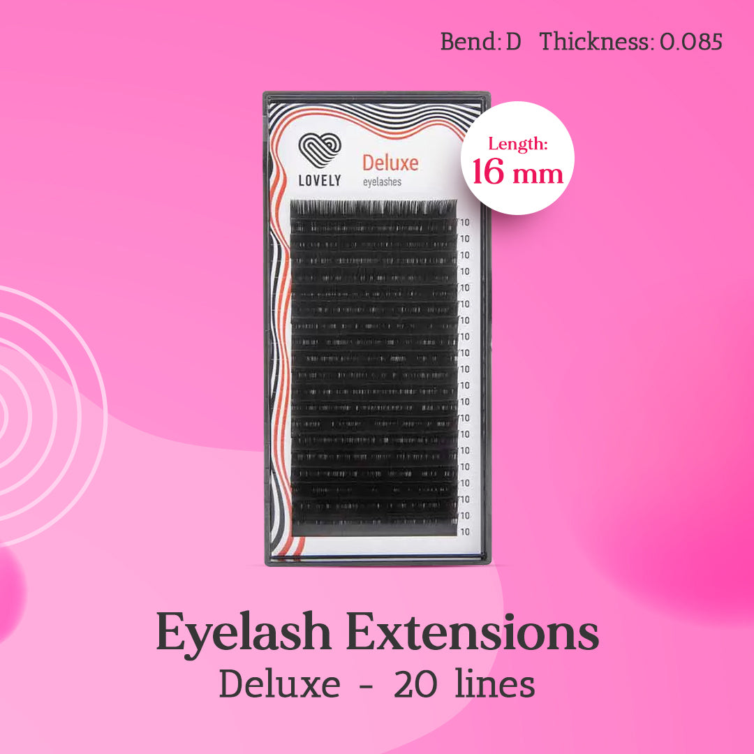 Eyelash extensions Deluxe “Black” 20 lines (D 0.085 16mm)