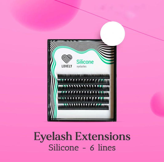 Eyelash Extensions Lovely "Silicone" Black - 6 lines - MIX