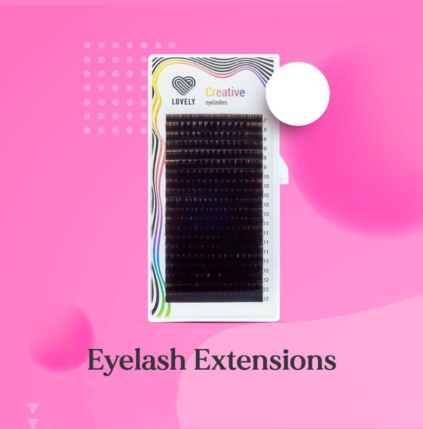 Eyelashes Extension Lovely ''Dark Chocolate'' (M 0.07 8-15 mm)