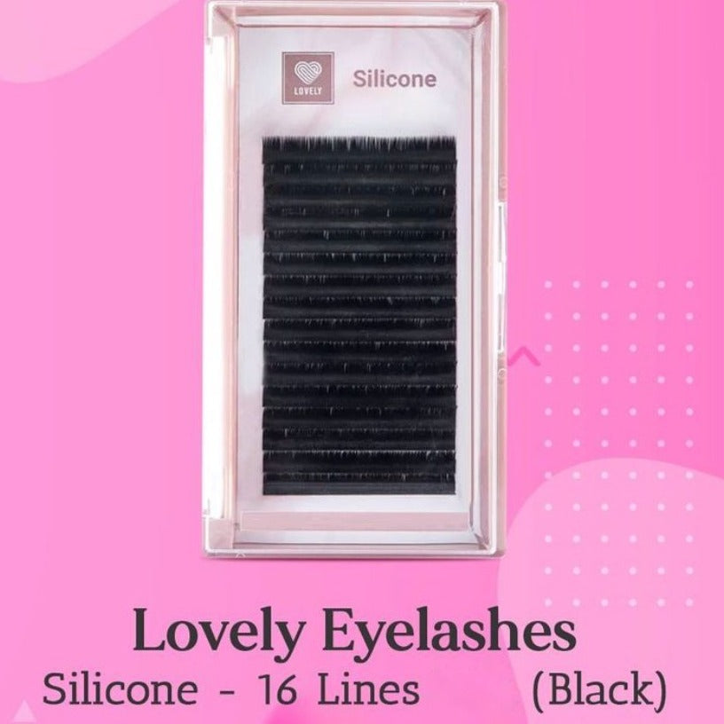 Eyelash Extensions Lovely "Silicone" Black - 16 lines   -   Separate