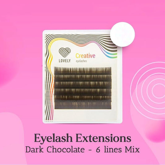 Eyelash extensions Lovely “Dark chocolate ” MIX 6 lines