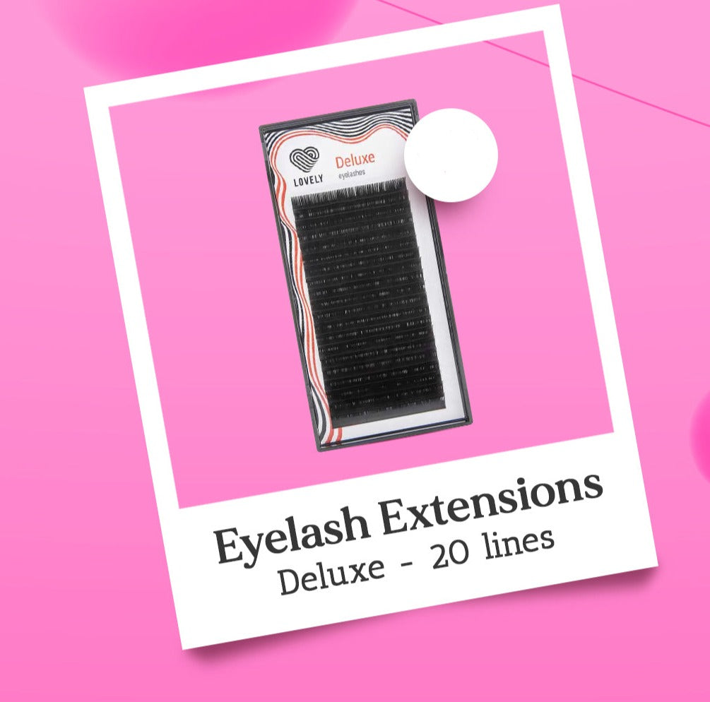 Eyelash Extensions "DELUXE" Black - 20 lines MIX (CC 0.07 8-15 мм)